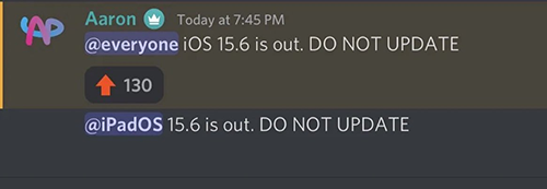 Do not upgrade notice to 15.6 / 15.6.1 users