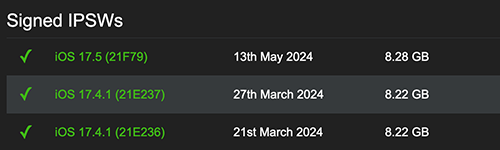 iOS 17.4.1 still sign