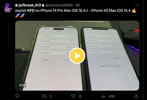 exploit KFD on iPhone 14 Pro Max