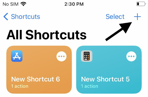 Shortcut plus icon